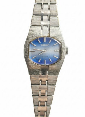 Vintage Citizen Ladies Watch Blue Dial Faceted Crystal 21J WGP 6800 Repair Parts