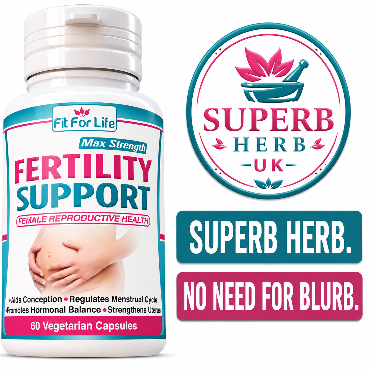 NATURAL AID INCREASE FEMALE FERTILITY SUPPORT OVULATION CONCEPTION HERB CAPSULES