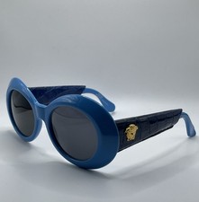 1996 Gianni Versace Sunglasses Mod. 418/P Col 938 blue Crocodile Print Leather