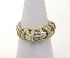 David Yurman Sterling 18K Gold Diamond Pave Helena Ring - Size 5 3/4
