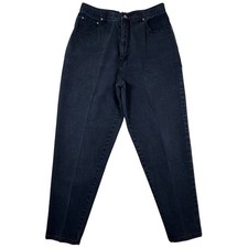 LA Blues Vintage 90s High Waisted Relaxed Tapered Leg Black Denim Jeans Size 16