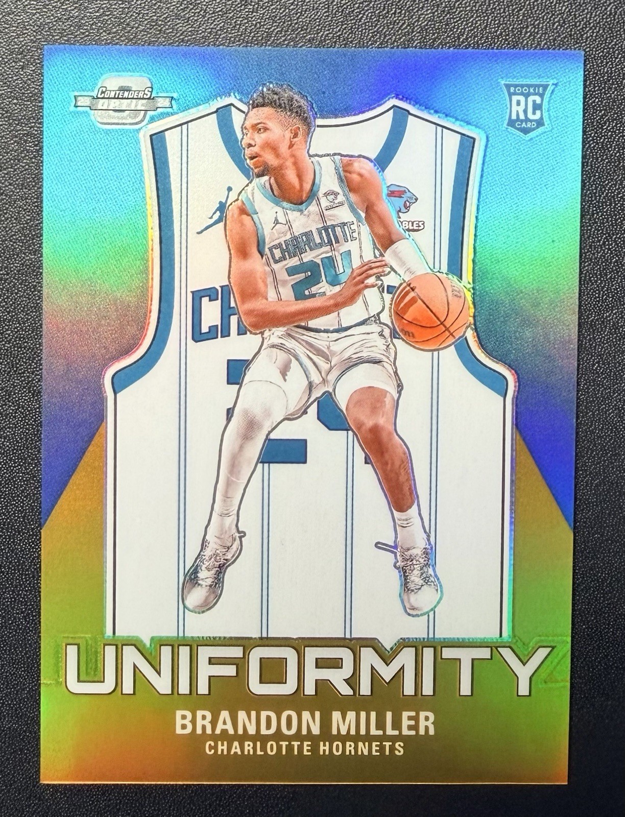 2023 Optic Contenders Brandon Miller Rc Rookie Uniformity Gold Prizm /10!