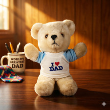 Applause I Love Dad Teddy Bear Plush Stuffed Animal 78M Retro Vintage 1986 Gift