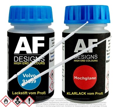 Für  Volvo 91859 Pelican Blue Metallic  Lackstift Klarlack Lacktupfer Autolack S