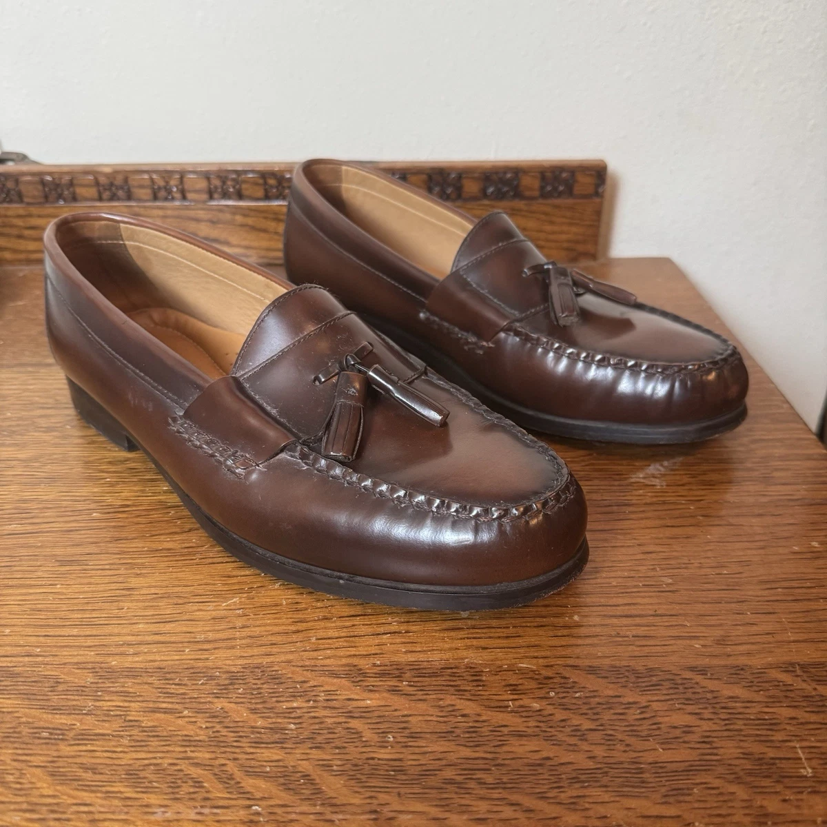 Johnston & Murphy VTG Crown Aristocrat Brown Leather‎ Tassel Loafers Sz 10.5 D/B Johnston Murphy Crown Aristocraft for sale | eBay main image 4
