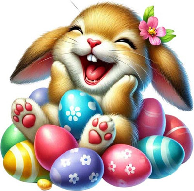Frohe Ostern Hase Kaninchen Ei Wandbild Schlafzimmer Dekor Vinyl Aufkleber Abziehbild 6 Größen