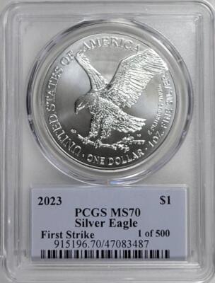 【新品】Silver Eagle イーグル銀貨2023 PCGS MS70 2023 American Silver Eagle - PCGS MS70 First Strike Flag Label