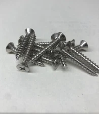 #9 (11/64”) X 1-1/4 Flat Countersunk Tapping Sheet Metal Wood Screw Nickel (100)