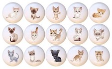 Set of 15 Cats by GP Cat CERAMIC Drawer Pulls...