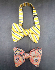2 Vintage Butterfly Bowties Ormand Adjustable