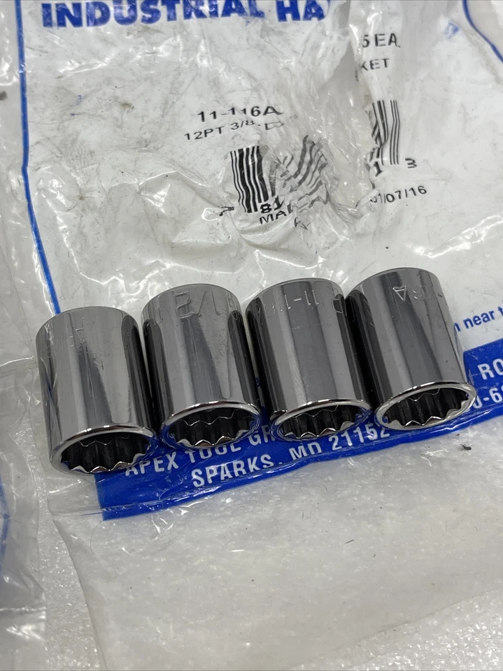 Lot Of (14) Armstrong 1/2” Chrome Sockets, 3/8” Drive, 12 Point, USA, New - Image 2 of 4