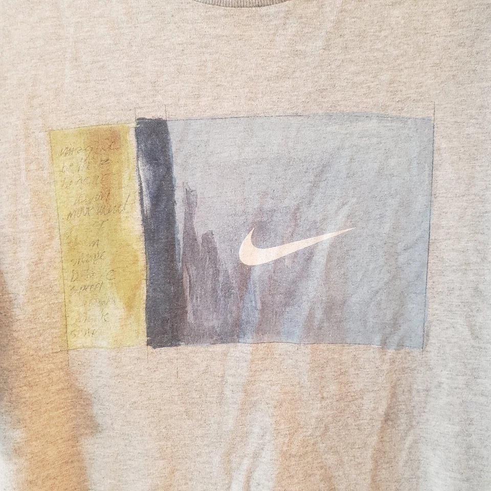 Camiseta Nike Gris Desafío Cancha de Tenis Años 90 De Colección ~ EE. UU. ~ Mediana/Grande Foto 4 de 4