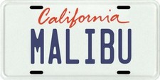 MALIBU California Metal CA License Plate 