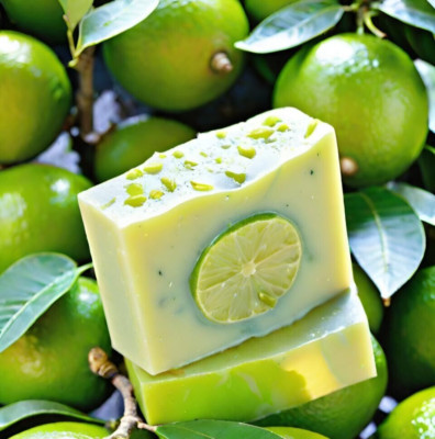 Lime Handmade Organic Soap Bar Natural Oil Wonderful Scent Premium Body Spa