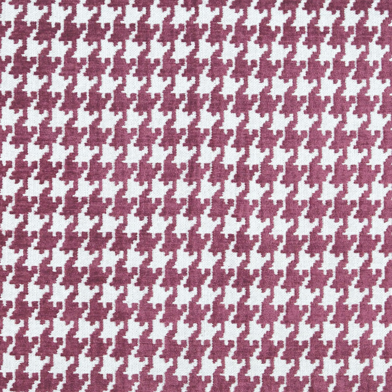 5 Yards Magenta Houndstooth Chenille Upholstery Fabric Bistro USA