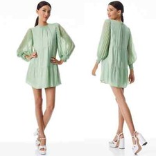 ALICE + OLIVIA Antonette Pleated Long Sleeve Dress Size Large