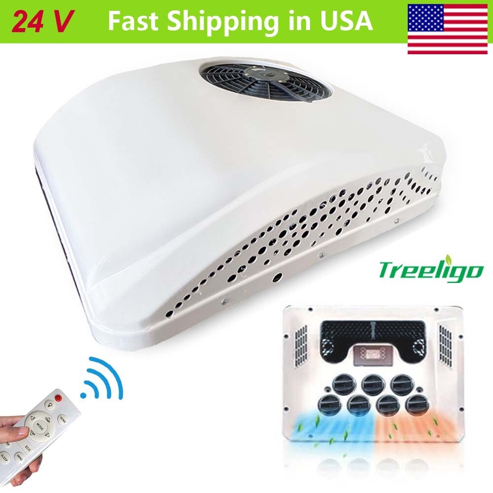 12000BTU 24V Rooftop DC Air Conditioner RV A/C Unit Non-Duct Cool & Heat 2 in 1
