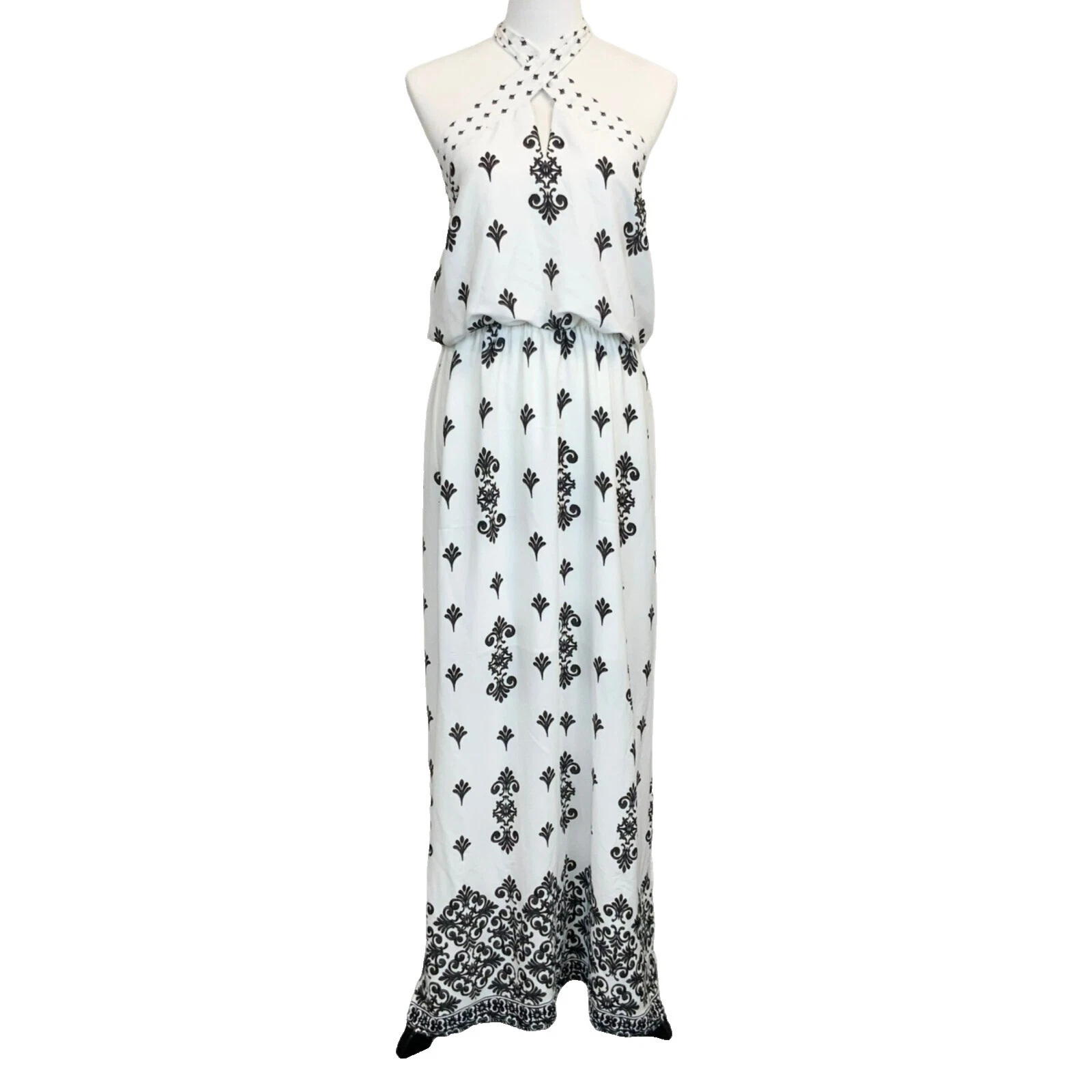 White House Black Market Vestido Longo Feminino Floral de Poliéster para mulheres