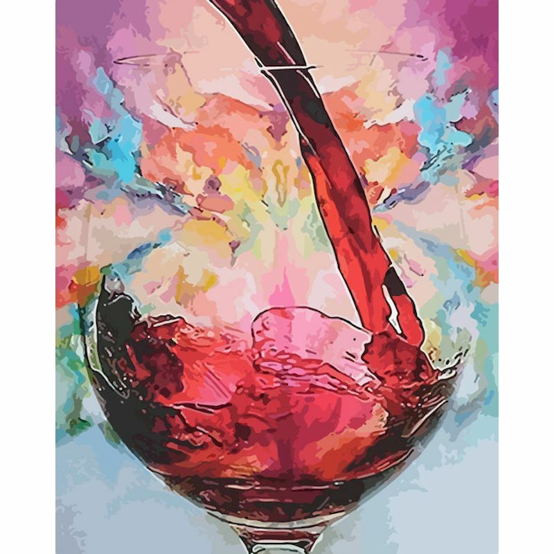 Paint By Numbers Adults kids Wine Glass Abstract DIY Painting Kit 40x50CM  Canvas