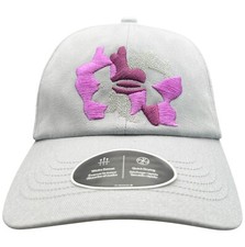 Under Armour Girls UA Free Fit Hat Gray With Purple Embroidery
