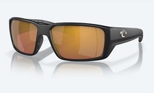Costa Del Mar Fantail PRO Matte Black / Gold Mirror POLARIZED Glass 580G - NEW