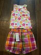 Girls Pink Purple Green Orange Outfit Shorts Set Gymboree Size 4 New