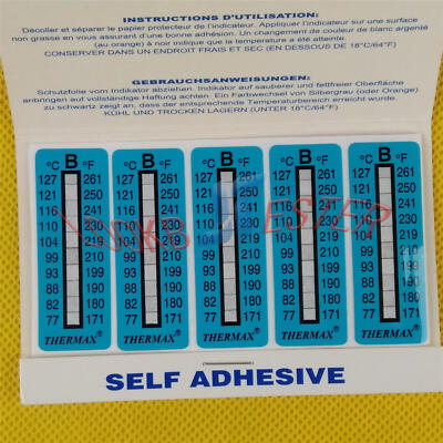 TMC 10 strips THERMAX Temperature Label 10 Level Range B 77-127°C/171-261 