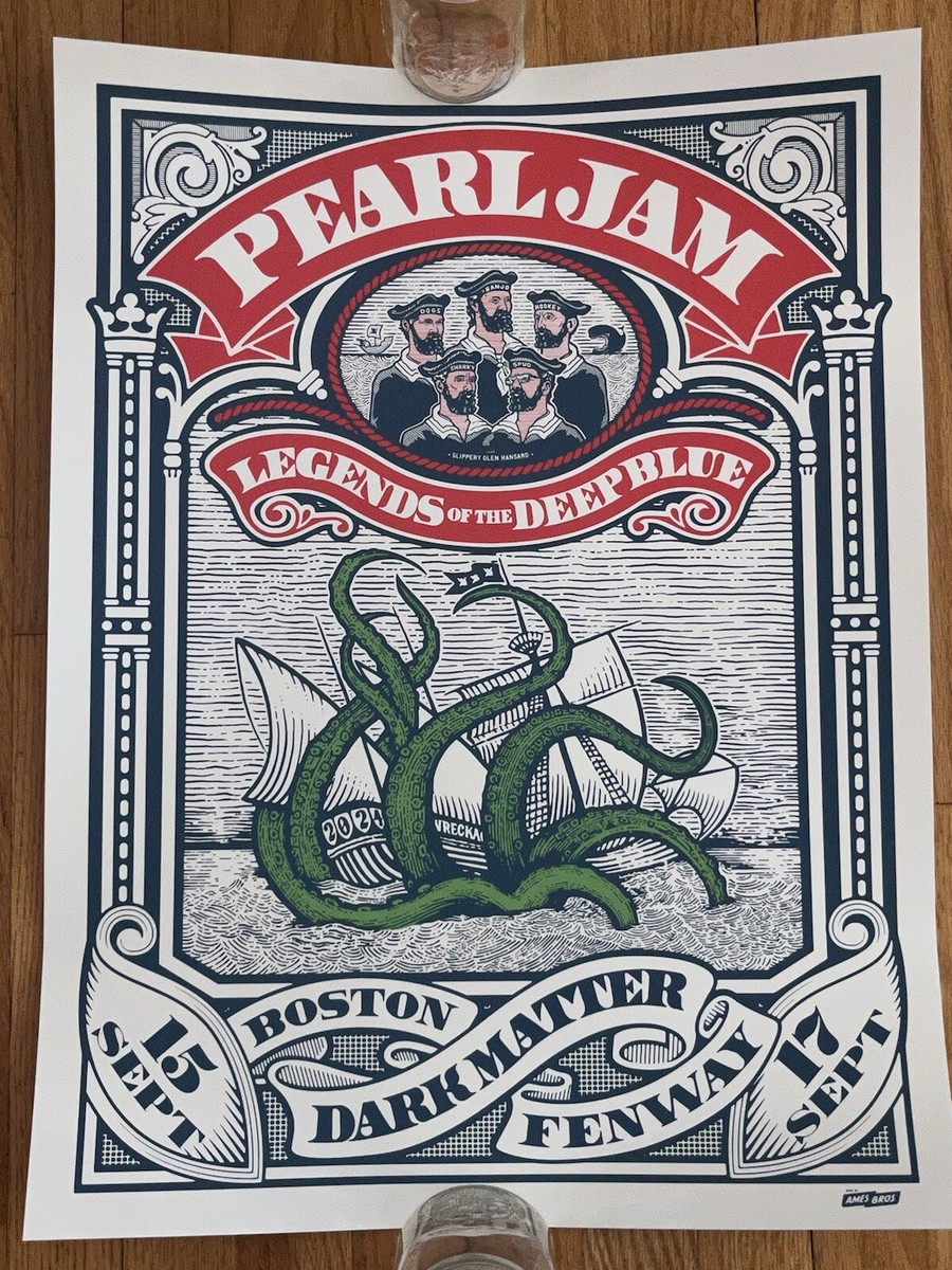 PEARL JAM POSTER FENWAY PARK BOSTON RED SOX MASS AMES BROS 9/15 9