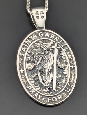 925 Sterling Silver Two-Sided Saint Gabriel Necklace | eBay
