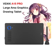 ✅VEIKK A15 PRO Large Area Graphics Drawing Tablet 10x6 with 12 Shortcut Keys