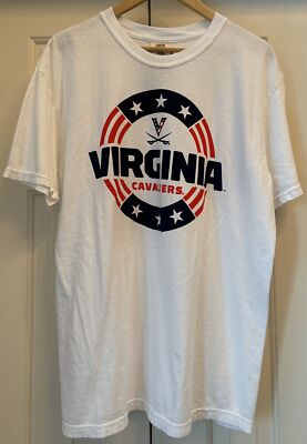 NWT Image One VIRGINIA CAVALIERS Red White HOO Flag Coin T-SHIRT Size L *AS IS*