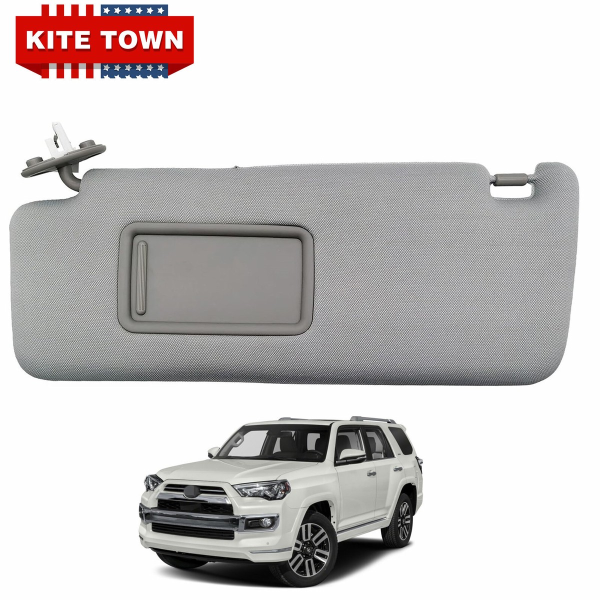 Nakuuly Left Driver Side Sun Visor Gray Compatible With Toyota Corolla 2007 2008 2009 2010 2011 2012 2013 Sunvisor Mirror Replaces 74320 02711 E0