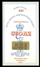 1 x QSL Card Radio UK RSARS 021 G3OAZ 1989 Basingstoke Hampshire ≠ T786