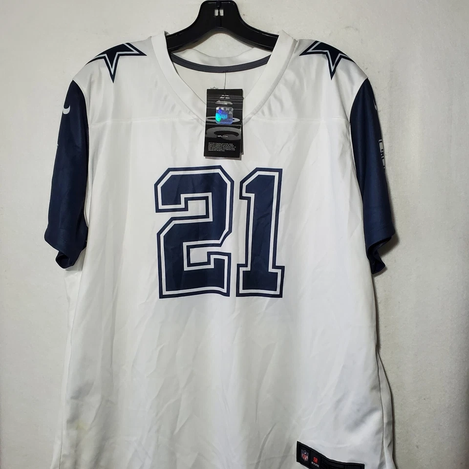 Camiseta de fútbol americano para hombre Zeke Elliott Dallas Cowboys Dri-FIT blanca XXL nueva con etiquetas Foto 2 de 4