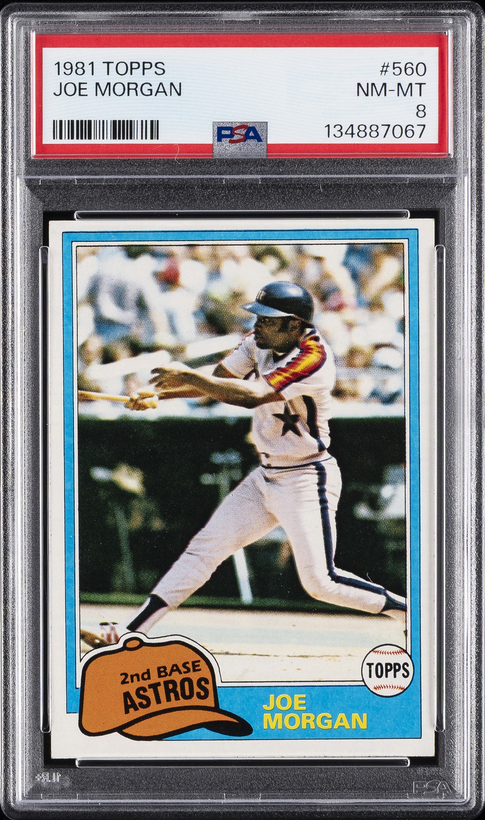 1981 TOPPS #560 JOE MORGAN PSA 8