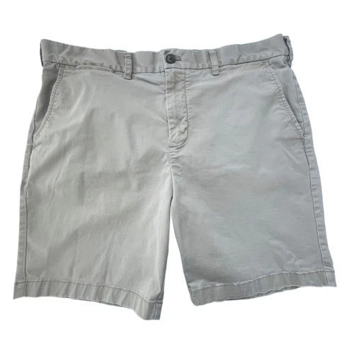 Tommy Hilfiger Mens Khaki Chino Shorts Tan Stretch Cotton Size 38 Flat Front