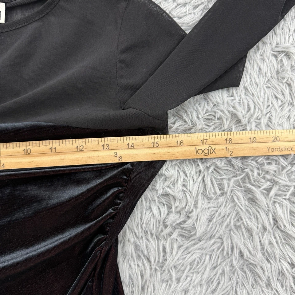 VTG Y2K Necessary Objects Top Women's M Velvet Mesh Coquette Sexy Grunge Witchy - Image 4 of 4