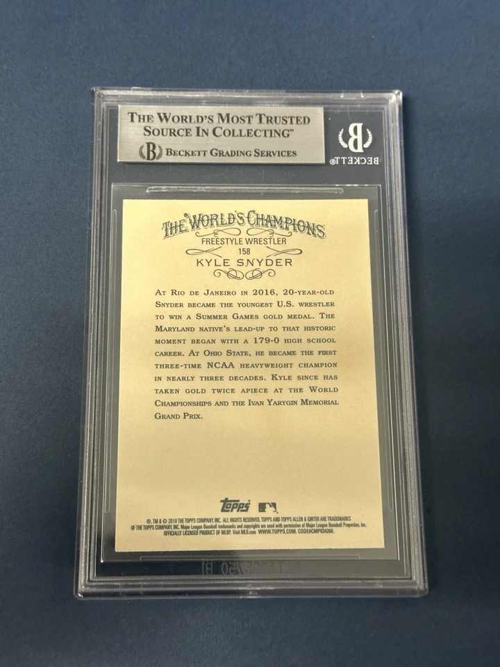 Kyle Snyder Auto 2019 Topps Allen & Ginter Card Olympics Wrestling Beckett - Image 2 of 3
