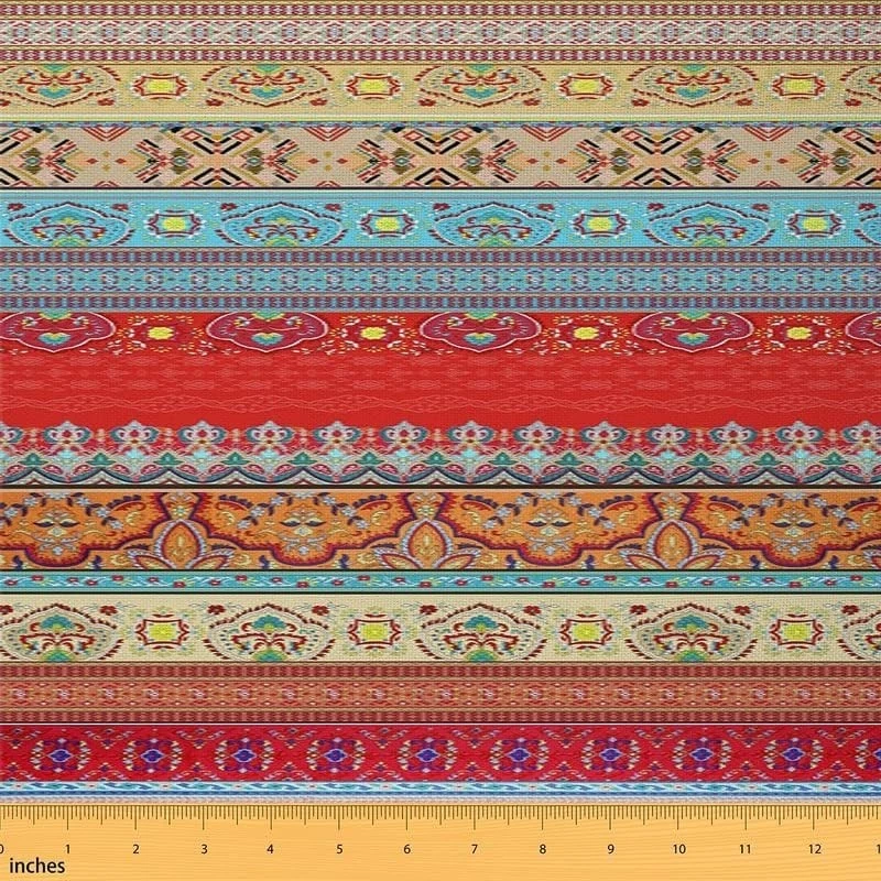 Retro European Floral Upholstery Fabric - 5 Yards, Red Brown - Image 3 of 4