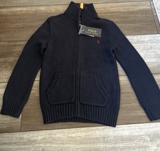NWT POLO Ralph Lauren - Boys Navy Blue Sweater - Full Zip Pullover - Size 6