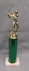 male golf trophy green column white marble base