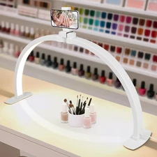 Half Moon Light for Mail Desk - 29" Foldable Arch Nail Desk Light for Nails T...