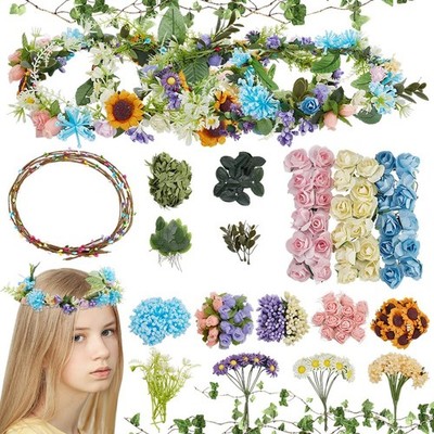 UNFUNLY 12Sets DIY Blumenkronen Herstellung Kit Handarbeit groß, bunt 