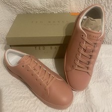 Ted Baker Aryah Leather Colour Drench Trainers Dusky Pink BNIB EU 37 UK 4 £110