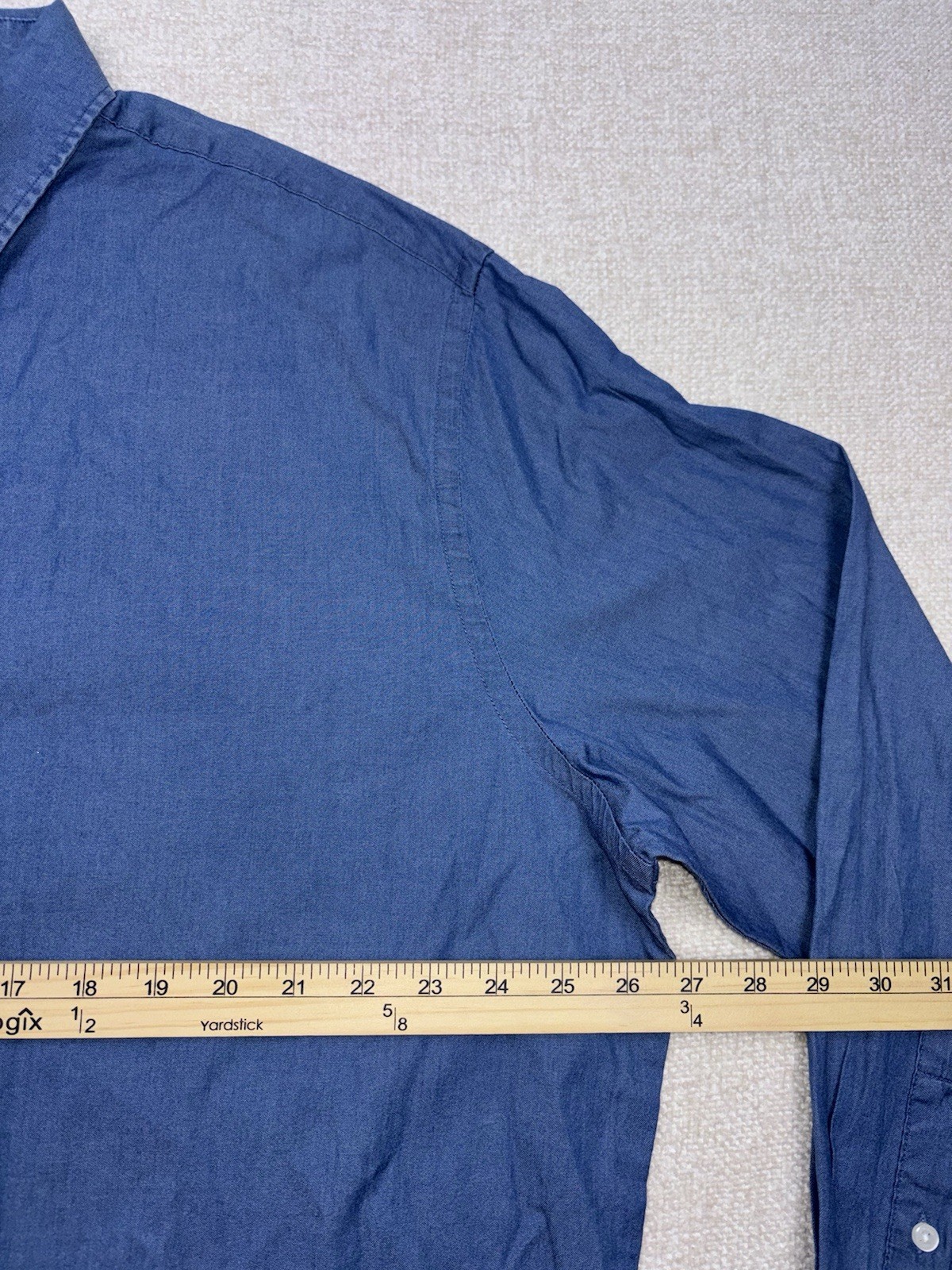 Tommy Hilfiger men’s Th Flex Stretch Bottom Up dress shirt size 2 XL Blue thumbnail 8