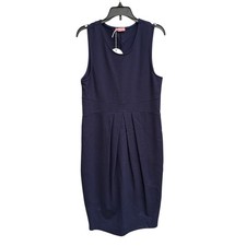 NWT Hello MIZ Women's Navy Sleeveless Midi Sheath Dress Size M