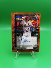 2025 Topps Chrome Update Sapphire Thomas Saggese Auto RC Orange Refractor /25