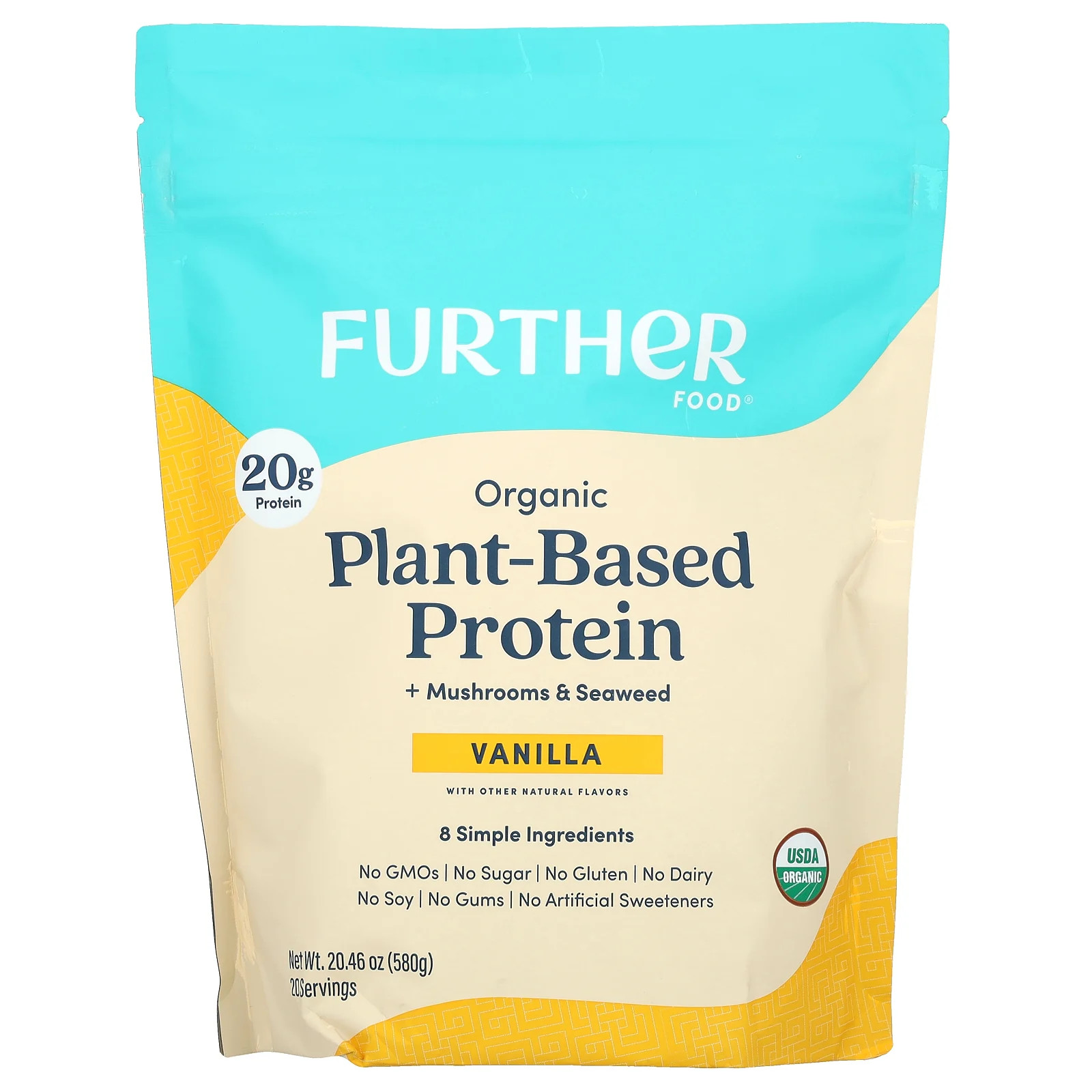 Organic Plant-Based Protein Mushrooms - Seaweed Vanilla 2046 oz 580 g 11190₽