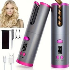 Rechargeable Cordless Automatic Hair Curler Curling Iron with LCD Display
