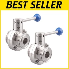 2 Pack 1.5" Tri Clamp Butterfly Valve - Stainless Steel